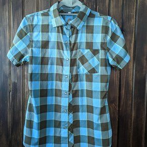 Women's Club Ride Bandera Shirt Turquoise Plaid